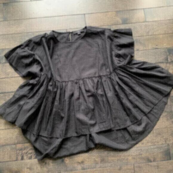 All Saints Karen Sheer Flowy Oversized Blouse - Picture 4 of 5